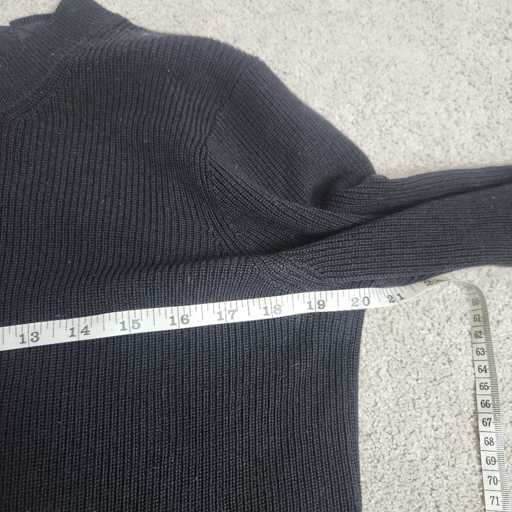 Aritzia 100% Wool Black Sweater Balletcore Open Scoop Back Size Small - Picture 7 of 14